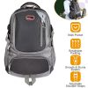 Unisex School Backpack Casual Travel Shoulder Bag W/ Adjustable Straps Dual-Water Bottle Pouch