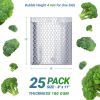 Pack of 25 Silver Thermal Insulated Bubble Mailers 8x11 Food Grade Padded Envelopes 8 x 11 Cushion Envelopes with Peel and Seal; Metallic Foiled Bags