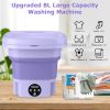 Portable Washing Machine Foldable Laundry Machine with Detachable Drain Basket 3 Modes Electric Clothes Washer for Underwear Socks Towels Baby Clothes