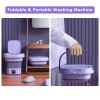 Portable Washing Machine Foldable Laundry Machine with Detachable Drain Basket 3 Modes Electric Clothes Washer for Underwear Socks Towels Baby Clothes